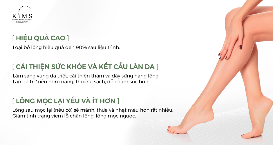 Ưu điểm của triệt lông chân mang lại.