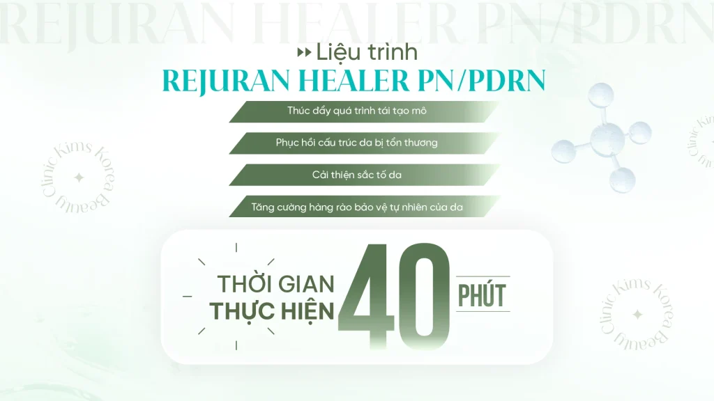 liệu trình Rejuran Healer PN/PDRN kéo dài 40 phút