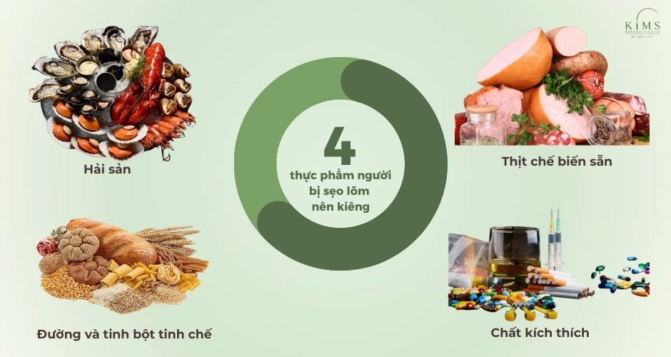 Bị sẹo lõm kiêng ăn gì?