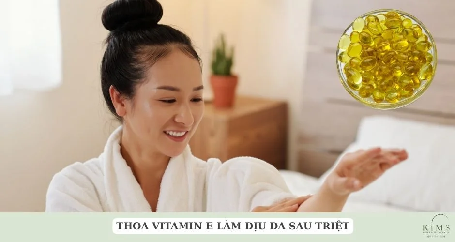 Vitamin e có công dụng làm dịu da.