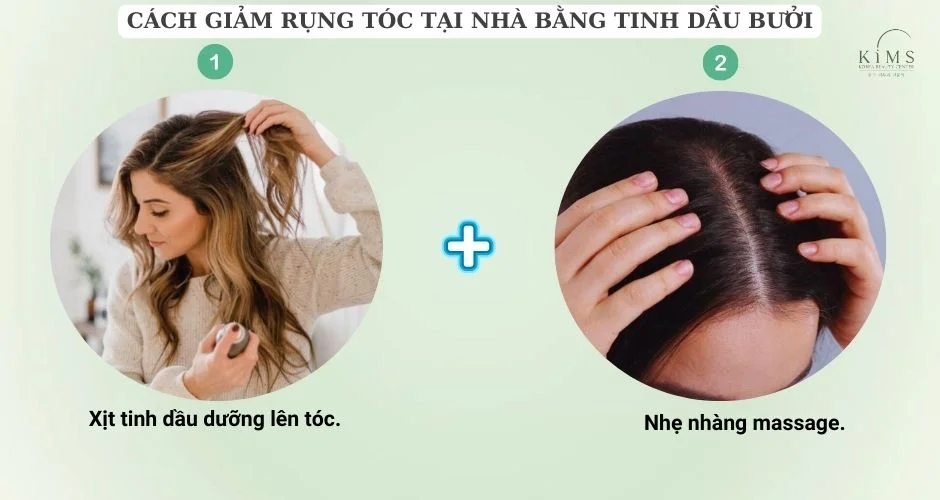 Cách giảm rụng tóc tại nhà bằng tinh dầu bưởi.