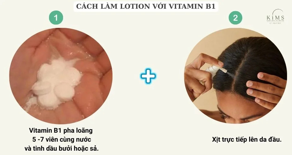 Cách làm lotion xịt tóc với Vitamin B1.
