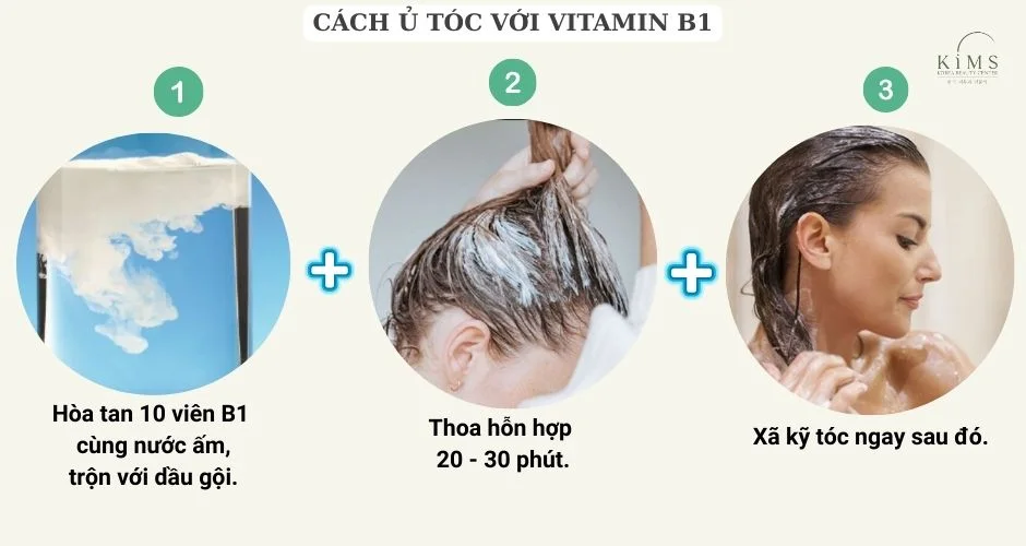 Cách ủ tóc với Vitamin B1.