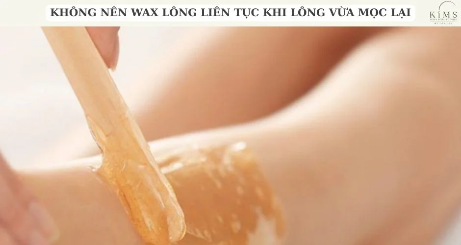 Không nên wax lông liên tục khi lông vừa mọc lại.