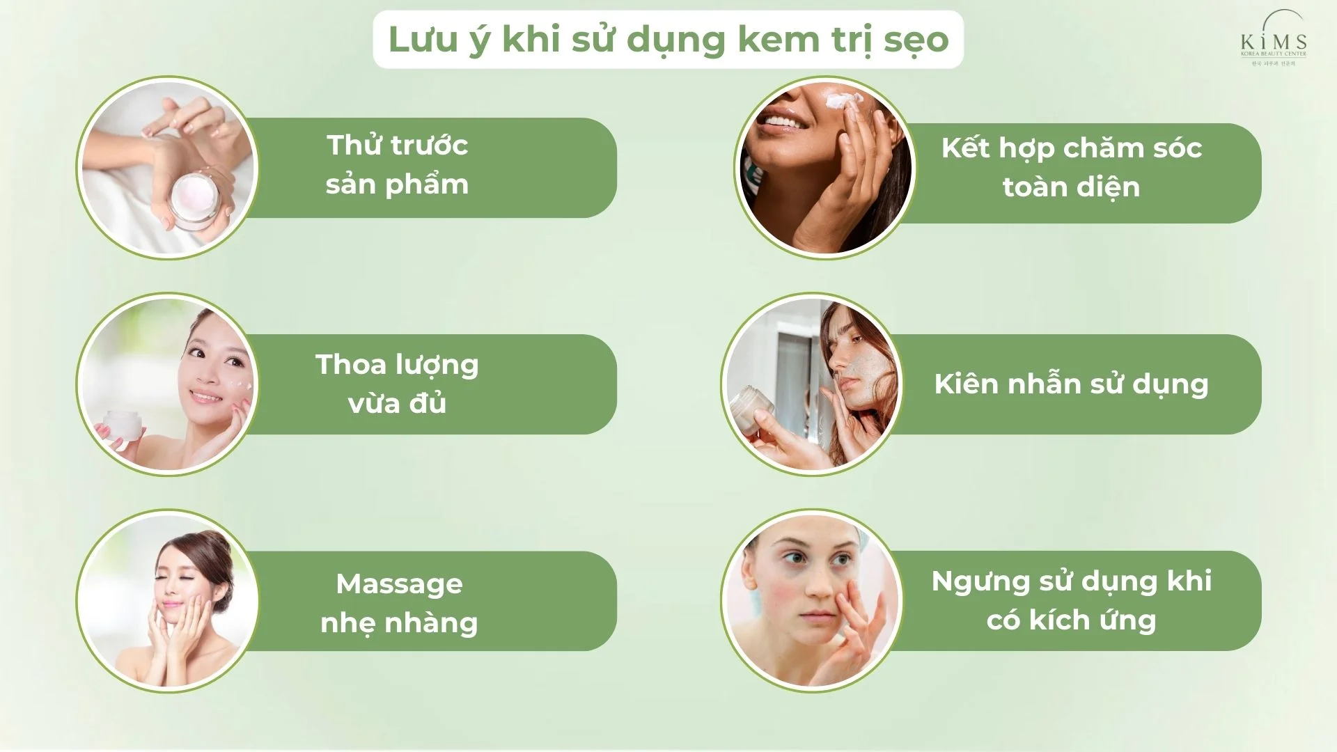 Lưu ý khi sử dụng kem trị sẹo.