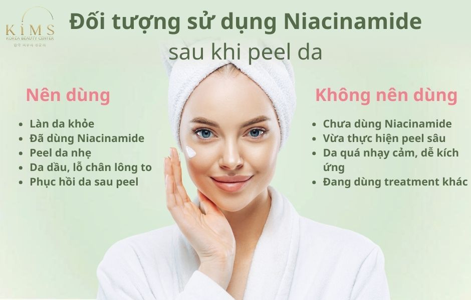 Đối tượng sử dụng Niacinamide sau khi peel da
