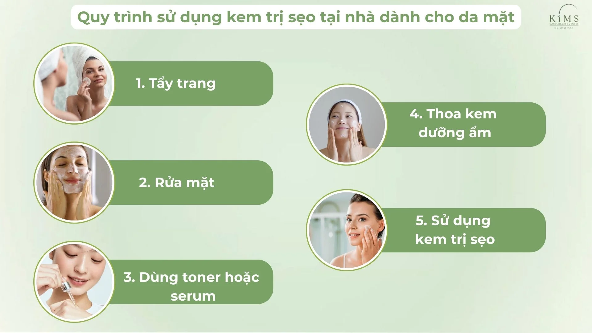 Quy trình sử dụng kem trị sẹo tại nhà dành cho da mặt