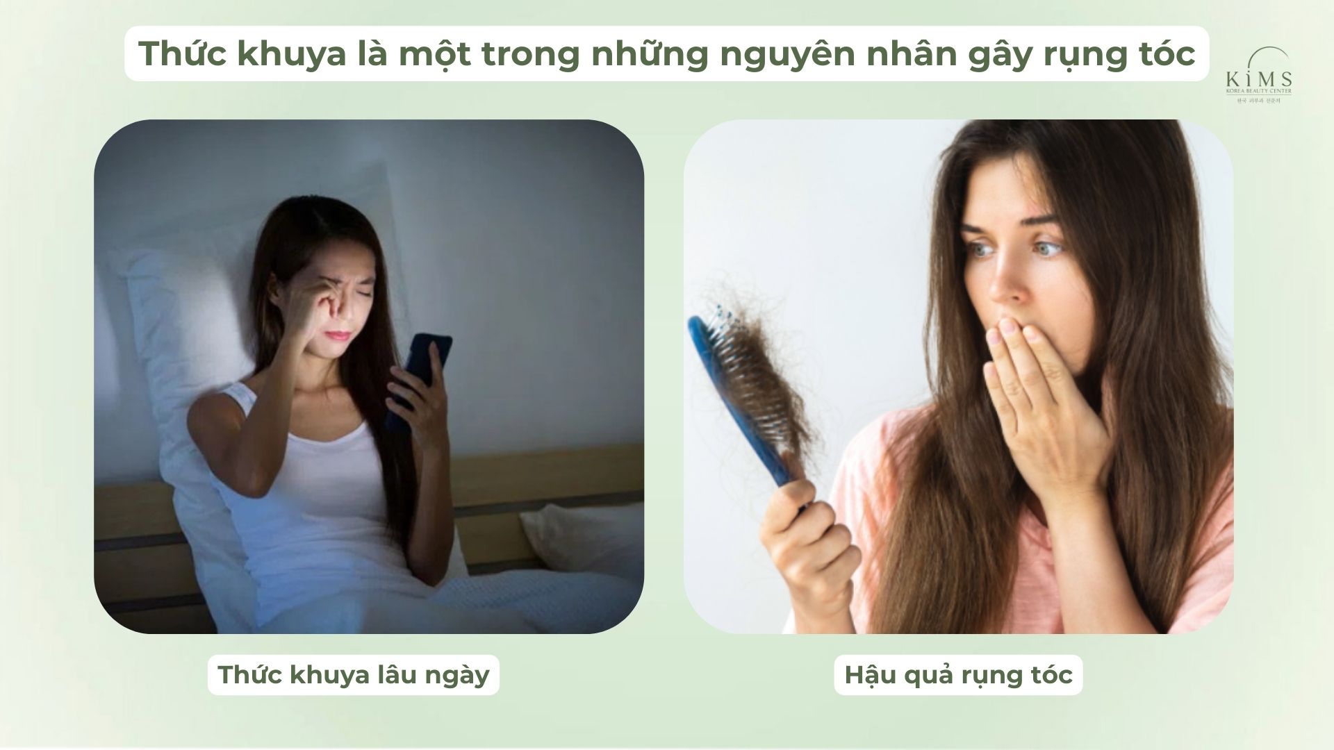 Thức khuya có rụng tóc không.