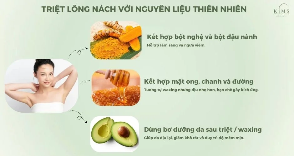 Triệt lông nách đơn giản với các thành phần thiên nhiên